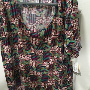 Lularoe Classic 3xl Navy bkgrnd multi color ptn